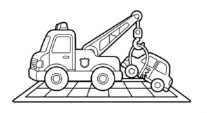 coloriage Voiture de Police educatif pour enfant