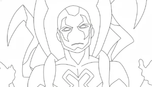 coloriage Blue Beetle à imprimer pour enfant de 6 ans