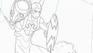 coloriage Blue Beetle pour enfant de 4 ans