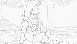 coloriage Blue Beetle pour enfants a imprimer gratuit