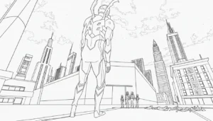 coloriage Blue Beetle à imprimer pour enfant de 6 ans