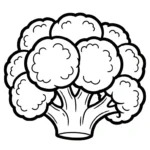 coloriage Brocoli à imprimer kawaii