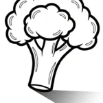 coloriage Brocoli à imprimer kawaii