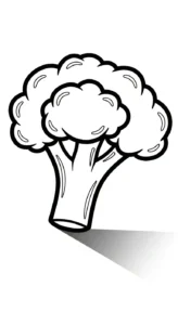 coloriage Brocoli à imprimer kawaii