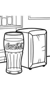 coloriage Coca Cola pour enfant de 8 ans