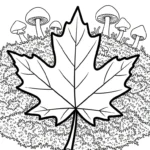 coloriage Feuille d’Érable pour enfant gratuit