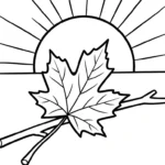 coloriage Feuille d’Érable pour enfant de 7 ans