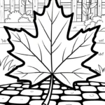 coloriage Feuille d’Érable gratuit pour enfants