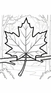 coloriage Feuille d’Érable gratuit pour enfants