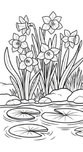 coloriage Jonquille à imprimer kawaii