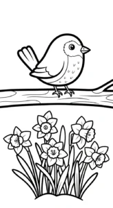 coloriage Jonquille a colorier en ligne gratuitement