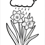 coloriage Jonquille et decoupage a imprimer gratuit