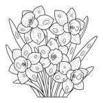 coloriage Jonquille et decoupage a imprimer gratuit