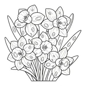 coloriage Jonquille et decoupage a imprimer gratuit