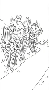 coloriage Jonquille pour enfant a imprimer gratuit