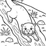 coloriage Loutre a imprimer pour enfant de 4 ans
