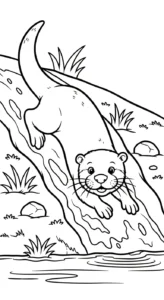 coloriage Loutre a imprimer pour enfant de 4 ans