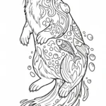 image pour coloriage Loutre enfant