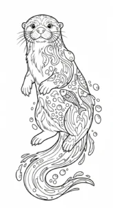 image pour coloriage Loutre enfant