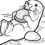 coloriage Loutre à imprimer pour enfant de 8 ans