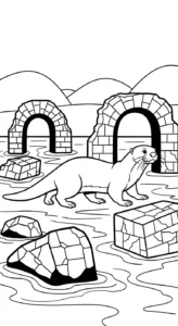 coloriage Loutre pour enfant de 3 ans