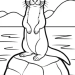 coloriage Loutre gratuit a imprimer