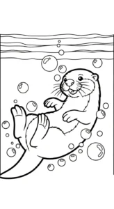 coloriage Loutre à imprimer pour enfant de 9 ans