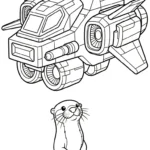 coloriage Loutre à imprimer pour enfant de 9 ans