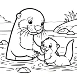 coloriage Loutre pour enfant de à imprimer