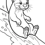image pour coloriage Loutre enfant