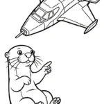 coloriage Loutre gratuit pour enfants