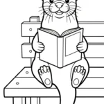 coloriage Loutre et découpage à imprimer