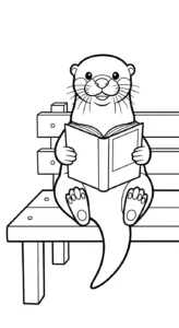 coloriage Loutre et découpage à imprimer