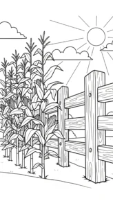 coloriage Maïs et decoupage