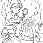coloriage Mineur à imprimer pour enfant de 9 ans