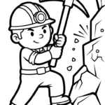 coloriage Mineur à imprimer pour enfant de 4 ans