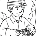 coloriage Mineur à imprimer pour enfant de 10 ans