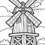 coloriage Moulins à Vent pour enfants