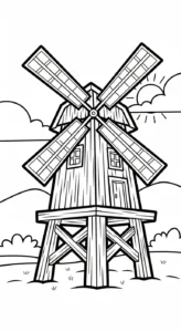 coloriage Moulins à Vent pour enfants
