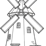 coloriage Moulins à Vent à imprimer pour enfant de 12 ans