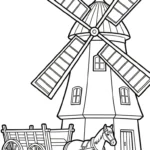 coloriage Moulins à Vent à imprimer pour enfant de 3 ans