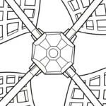 coloriage Moulins à Vent pour enfant de 5 ans