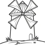 coloriage Moulins à Vent a colorier en ligne gratuitement
