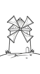 coloriage Moulins à Vent a colorier en ligne gratuitement
