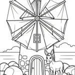 coloriage Moulins à Vent pour primaire