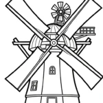 imprimer coloriage Moulins à Vent gratuit