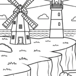 imprimer coloriage Moulins à Vent