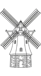 coloriage Moulins à Vent pour enfant