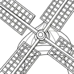 coloriage Moulins à Vent pour enfant de 3 ans