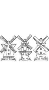 coloriage Moulins à Vent à imprimer gratuit